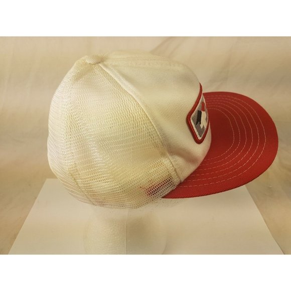 MILCHEM Cap Trucker Hat Snapback Baseball Vintage retro 80s red white - Picture 5 of 10